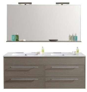 MEUBLE SALLE DE BAIN A SUSPENDRE 120CM CERUSE DUBA