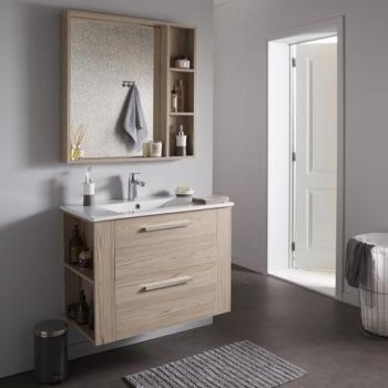 Ensemble meuble de salle de bain 80 cm miroir couleur Ensemble meuble de salle de