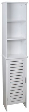 Meuble colonne salle de bain bois blanc - meuble d