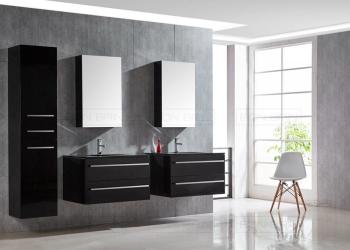 Meubles salle de bain Ensemble double vasque noir