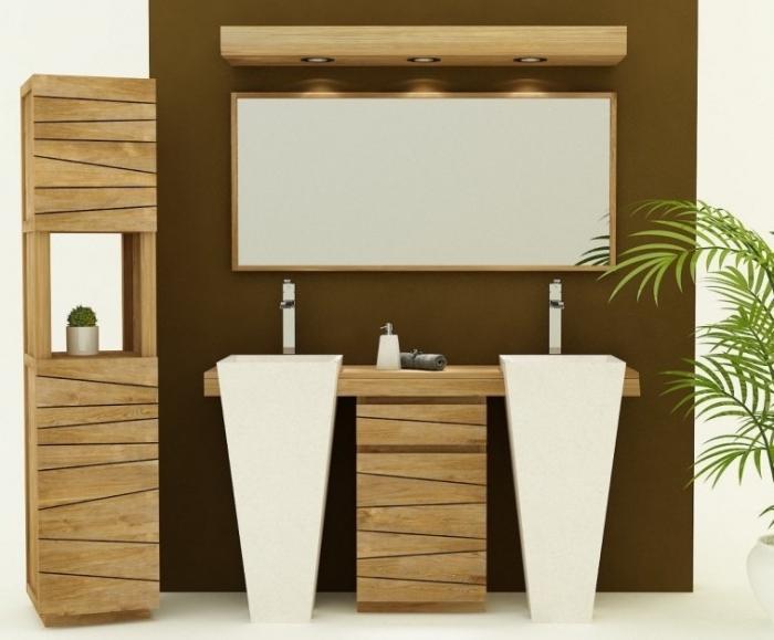Meuble de salle de bain salerne l150 cm en teck