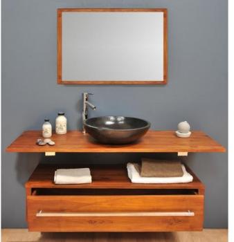 Meuble salle de bain teck 130 eleganzia