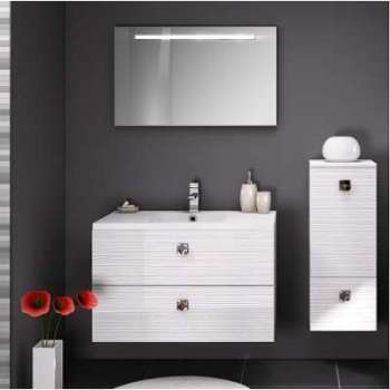 Meuble simple vasque LOFT 90 cm Serigloss Blanc