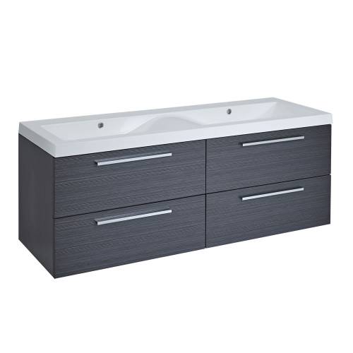 Meuble Salle de Bain Double Vasque 140x51x55cm Lan