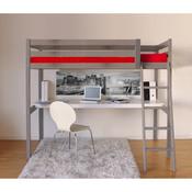 Lit mezzanine 90x190 cm + bureau + sommier en bois
