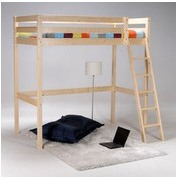 Lit mezzanine sapin 90x190cm + sommier ALTITUDE Ve