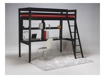 Lit Mezzanine + Sommier + Bureau CITY 90 x190 cm C