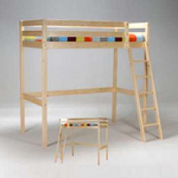 Lit mezzanine STUDIO 90x190 + 1 sommier / Vernis n