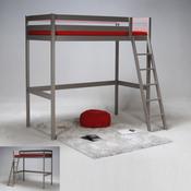 Lit mezzanine sapin 90x190cm + sommier ALTITUDE Gr