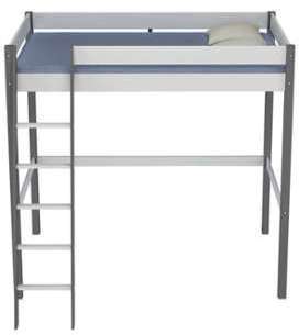 Lit mezzanine 140x200 cm SWAN coloris blanc et gris Lit mezzanine 140x200 cm SWAN