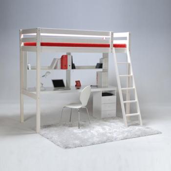 Lit mezzanine STUDIO 90x190 + caisson 3 tiroirs +