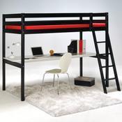Lit mezzanine 90x190 cm + bureau + sommier en bois