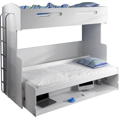 Lit combiné superposé escamotable 90x200 avec espa