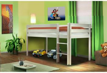 Lit surélevé d enfants bois de pin massif blanc SHB Lit surélevé d enfants bois