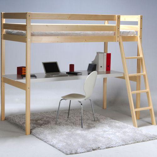 Lit mezzanine 1 place avec bureau (90x190cm)