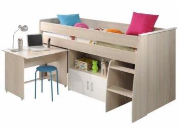 Lit combiné contemporain avec bureau, niche et pla