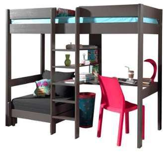 Lit mezzanine combiné 90x200 cm avec fauteuil exte