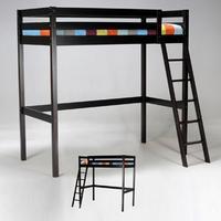 Lit mezzanine STUDIO 90x190 + 1 sommier / Noir
