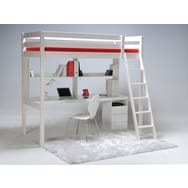 Lit Mezzanine + Sommier + Bureau + caissons CITY C
