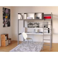 Lit Mezzanine + Sommier + Bureau + Rangement CITY