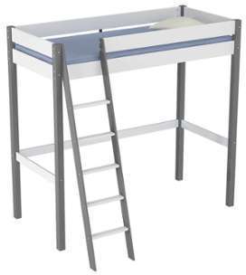 Mezzanine 90x200 cm SWAN coloris blanc et gris Mezzanine 90x200 cm SWAN coloris