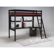 Lit Mezzanine + Sommier + Bureau + caissons CITY C