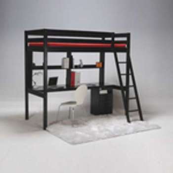 Lit mezzanine STUDIO 90x190 caisson 3 tiroirs bureau Lit mezzanine STUDIO 90x190