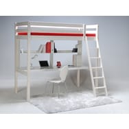 Lit Mezzanine + Sommier + Bureau CITY 90 x190 cm