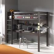 Lit mezzanine en pin massif 90x200cm avec bureau i