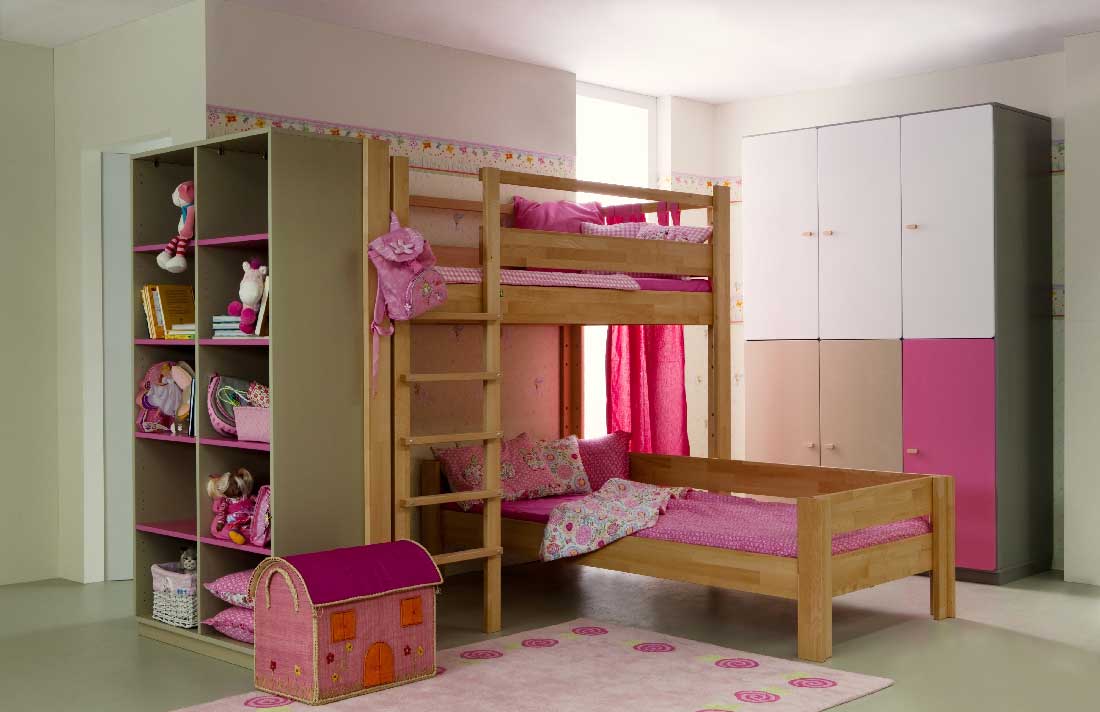 Lit mezzanine enfant, en hêtre massif huilé, 90 x