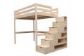Lit Mezzanine Sylvia avec escalier cube bois