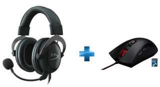 HYPERX Pack Gaming Casque Cloud Gun Metal Souris Pulsefire HYPERX Pack Gaming Casque