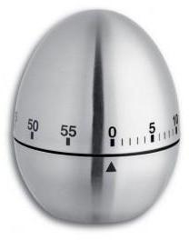 Minuteur mécanique 60mn - Acier inox Minuteur mécanique 60mn -