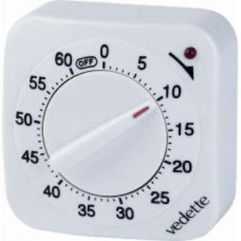 Minuteur à quartz 60 minutes blanc VEDETTE Minuteur à quartz 60 minutes