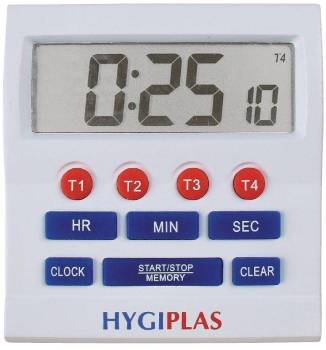 Minuteur Grands Chiffres - Hygiplas - 25(p)x80(l)x80(h)mm Minuteur Grands Chiffres -