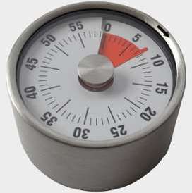 Minuteur mecanique inox-ac aimant-60minutes sonnerie Minuteur mecanique inox-ac