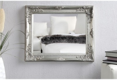 Miroir design argenté baroque Luciana