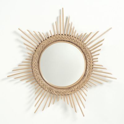 Miroir soleil en rotin - BRIGITTE BARDOT X LA REDO