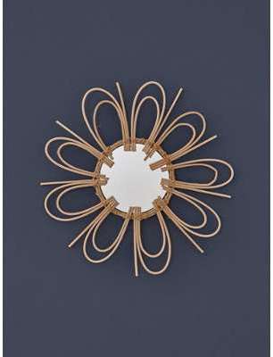 Miroir fleur en rotin naturel Miroir fleur en rotin naturel