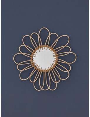 Miroir marguerite en rotin naturel Miroir marguerite en rotin