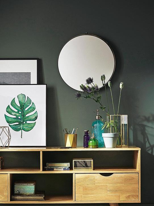 MIROIR ROND MÉTAL NOIR/DORÉ noir / doré
