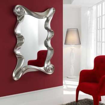 Miroir mural gris argent laqué NIGEL 2 Miroir mural gris argent laqué
