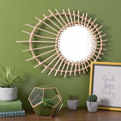 Miroir rond en rotin D 54 cm SIMBA