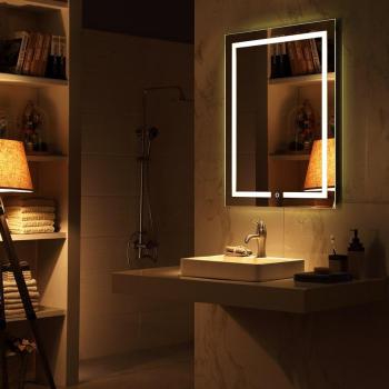 Miroir design lumineux rectangulaire LED salle de bain Miroir design lumineux rectangulaire