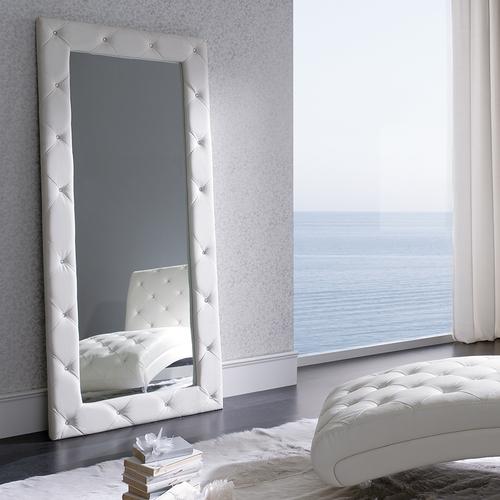 Miroir de salle à manger design capitonné + strass