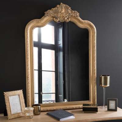 Miroir en bois doré H 95 cm WAINSCOTT