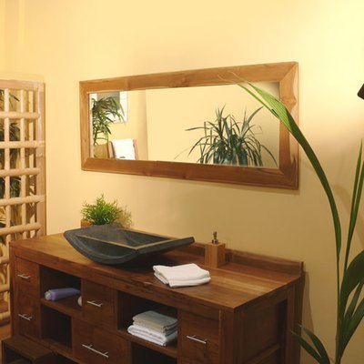 Miroir Teck Tona brut 160x60