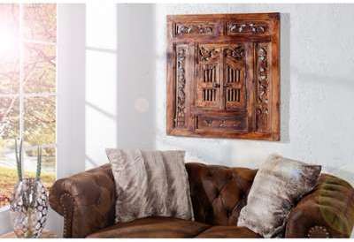 Fenêtre miroir orientale en bois massif coloris na