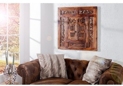 Fenêtre miroir orientale en bois massif coloris na