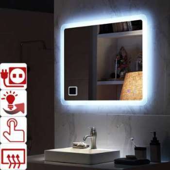 Miroir salle de bain led design rectangulaire Prise Miroir salle de bain led design
